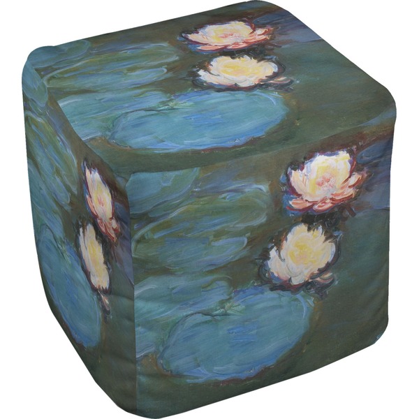 Custom Water Lilies #2 Cube Pouf Ottoman - 13"