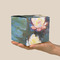 Water Lilies #2 Cube Favor Gift Box - On Hand - Scale View