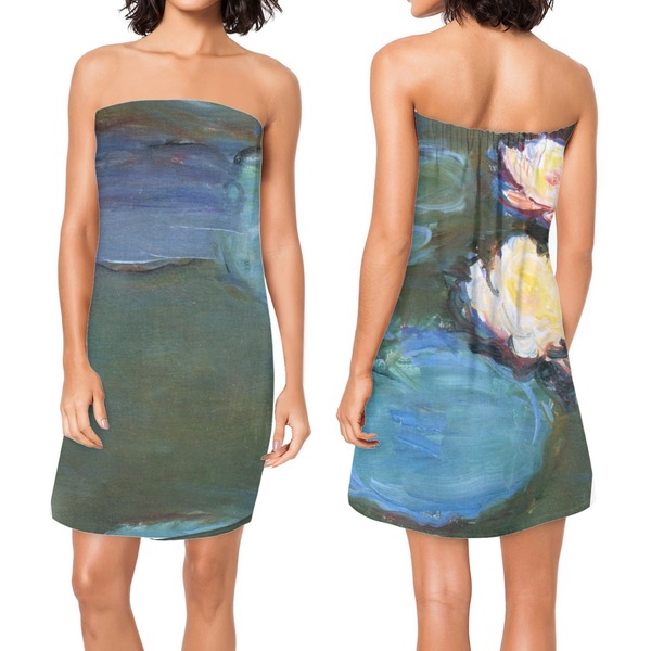 Water Lilies #2 Custom Bath Wrap - Front & Back View