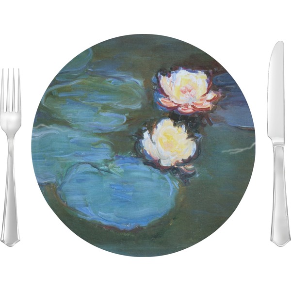 Custom Water Lilies #2 10" Glass Lunch / Dinner Plates - Single or Set