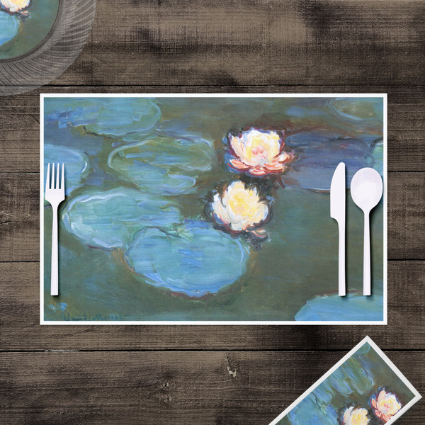 Water Lilies #2 Disposable Paper Placemat - In Context