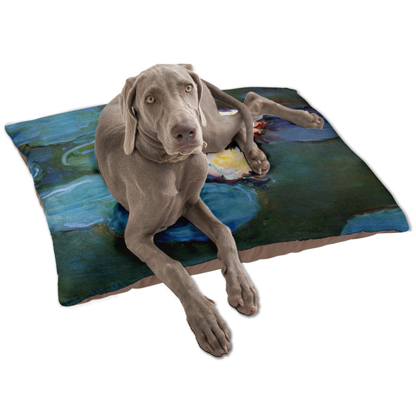 Custom Water Lilies #2 Dog Bed - Large