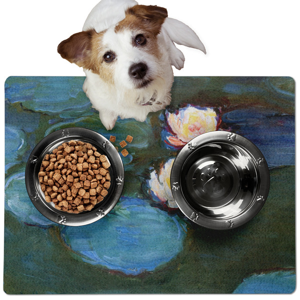 Custom Water Lilies #2 Dog Food Mat - Medium