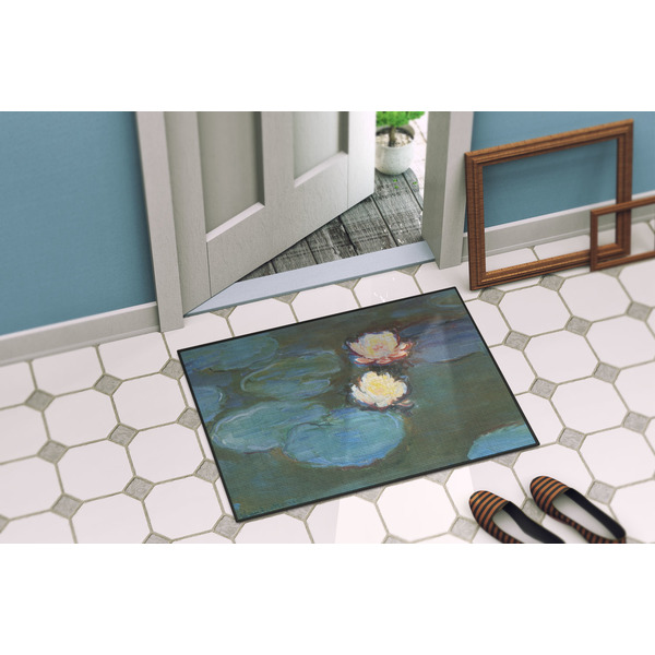 Water Lilies #2 Door Mat Lifestyle