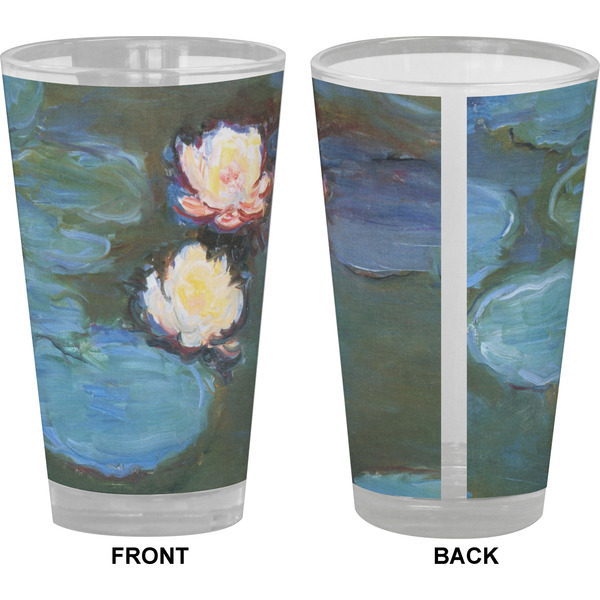 Water Lilies #2 Pint Glass - Full Color - Front & Back Views