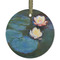 Water Lilies #2 Frosted Glass Ornament - Round