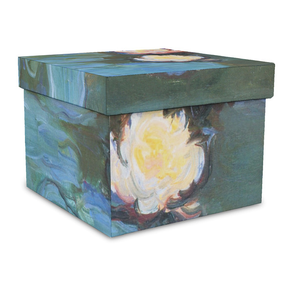 Custom Water Lilies #2 Gift Box with Lid - Canvas Wrapped - Large