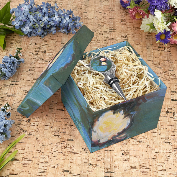 Water Lilies #2 Gift Boxes with Lid - Canvas Wrapped - Medium - In Context