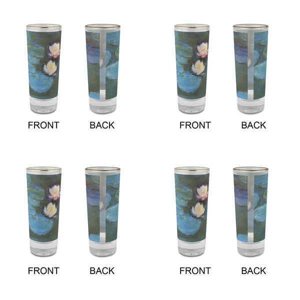 Water Lilies #2 Glass Shot Glass - 2 oz - Set of 4 - APPROVAL