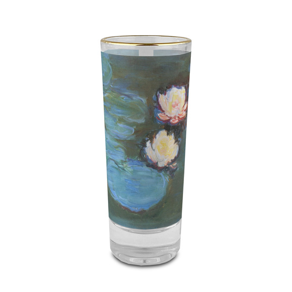 Custom Water Lilies #2 2 oz Shot Glass -  Glass with Gold Rim - Set of 4