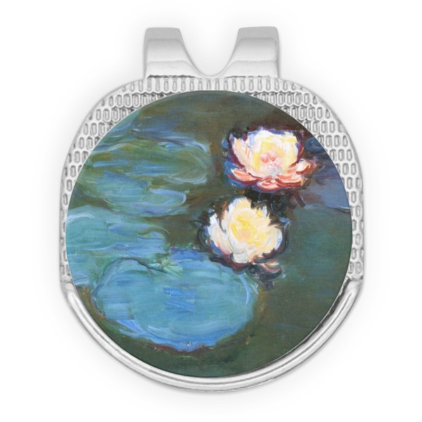 Custom Water Lilies #2 Golf Ball Marker - Hat Clip - Silver