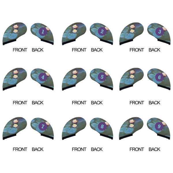 Water Lilies #2 Golf Club Covers - APPROVAL (set of 9)