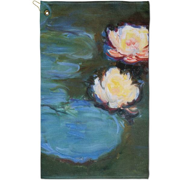Custom Water Lilies #2 Golf Towel - Poly-Cotton Blend - Small