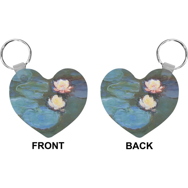 Water Lilies #2 Heart Keychain (Front + Back)
