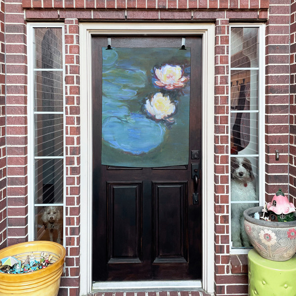 Water Lilies #2 House Flags - Double Sided - (Over the door) LIFESTYLE
