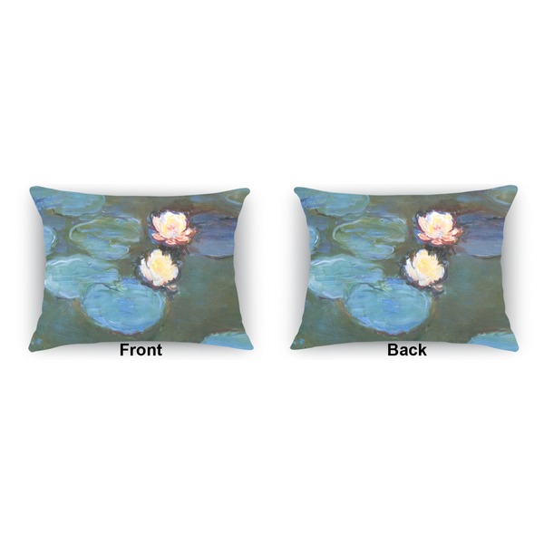 Water Lilies #2 Indoor Rectangular Burlap Pillow (Front and Back)