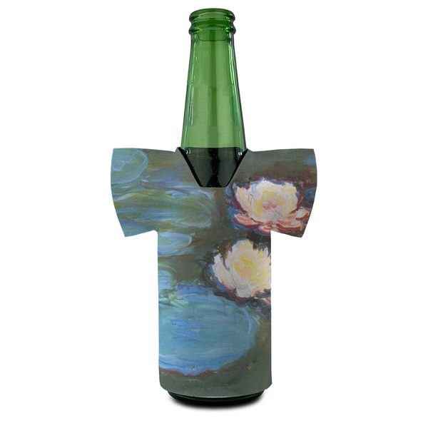 Water Lilies #2 Jersey Bottle Cooler - Set of 4 - FRONT (on bottle)