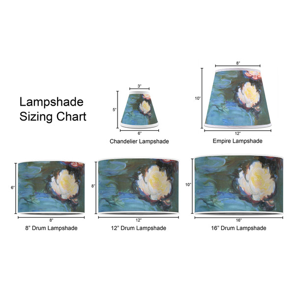 Water Lilies #2 Lampshade Sizing Chart