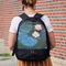 Water Lilies #2 Large Backpack - Black - On Back