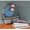 Water Lilies #2 Large Backpack - Gray - On Desk