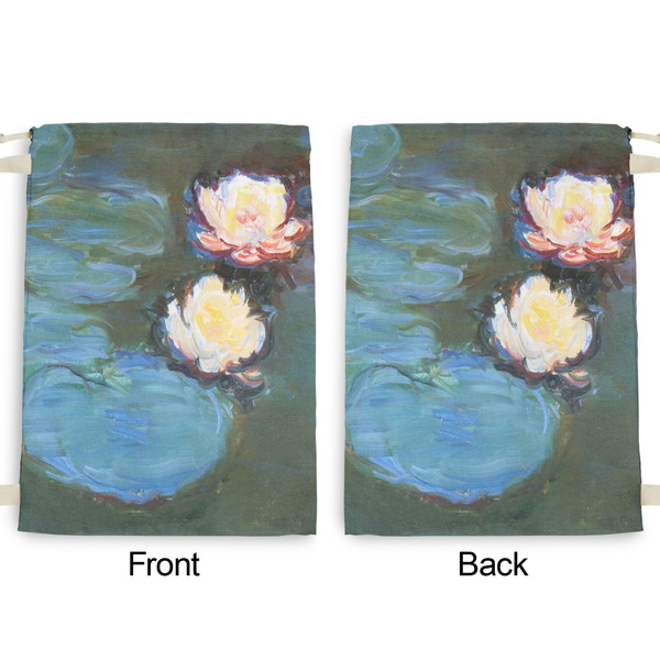 Water Lilies #2 Large Laundry Bag - Front & Back View