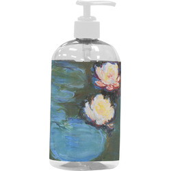 Water Lilies #2 Plastic Soap / Lotion Dispenser (16 oz - Large - White)