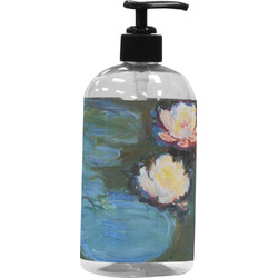 Water Lilies #2 Plastic Soap / Lotion Dispenser (16 oz - Large - Black)