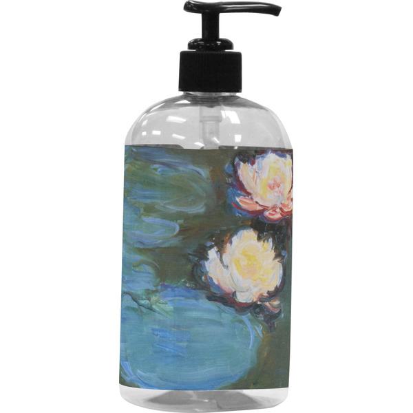 Custom Water Lilies #2 Plastic Soap / Lotion Dispenser (16 oz - Large - Black)