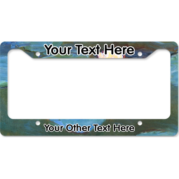 Custom Water Lilies #2 License Plate Frame - Style B