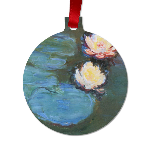 Custom Water Lilies #2 Metal Ball Ornament - Double Sided