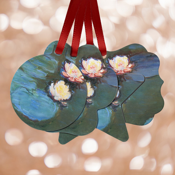 Custom Water Lilies #2 Metal Ornaments - Double Sided