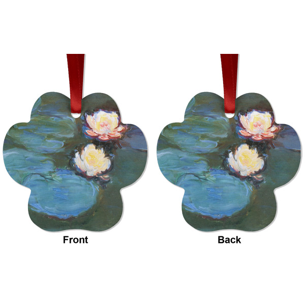 Water Lilies #2 Metal Paw Ornament - Front and Back