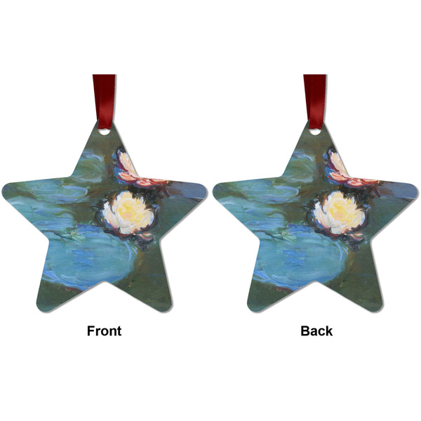 Water Lilies #2 Metal Star Ornament - Front and Back