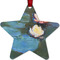 Water Lilies #2 Metal Star Ornament - Front