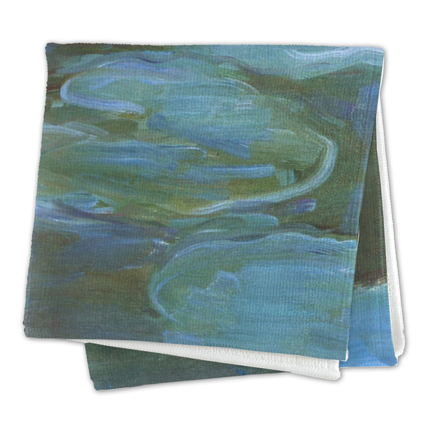 Water Lilies #2 Microfiber Dish Rag - FOLDED (square)
