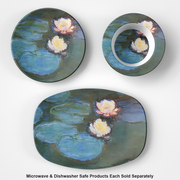 Water Lilies #2 Microwave & Dishwasher Safe CP Plastic Dishware - Group