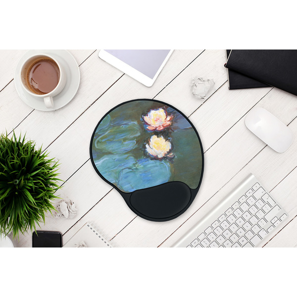 Water Lilies #2 Mouse Pad with Wrist Rest - LIFESYTLE 1