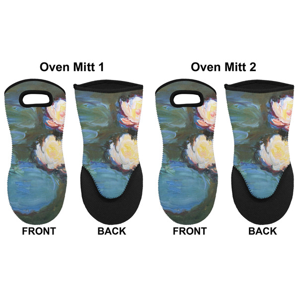 Water Lilies #2 Neoprene Oven Mitt - Set of 2 - Approval