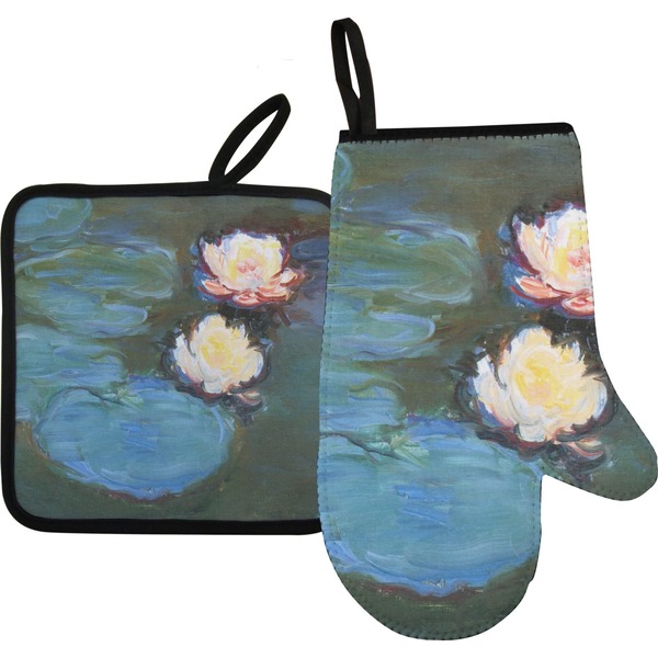 Custom Water Lilies #2 Oven Mitt & Pot Holder Set