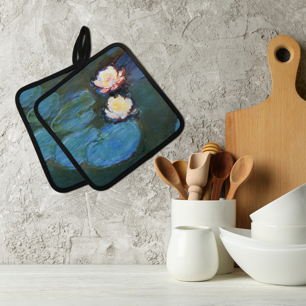 Water Lilies #2 Neoprene Pot Holder - Set of 2  LIFESTYLE