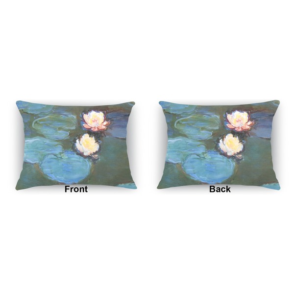 Water Lilies #2 Outdoor Rectangular Throw Pillow (Front and Back)