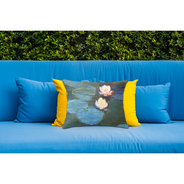 Water Lilies #2 Outdoor Throw Pillow  - LIFESTYLE (Rectangular - 20x14)
