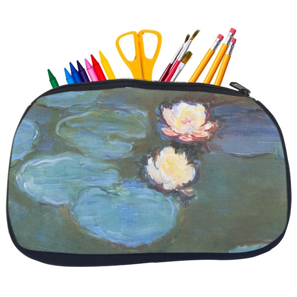 Custom Water Lilies #2 Neoprene Pencil Case - Medium