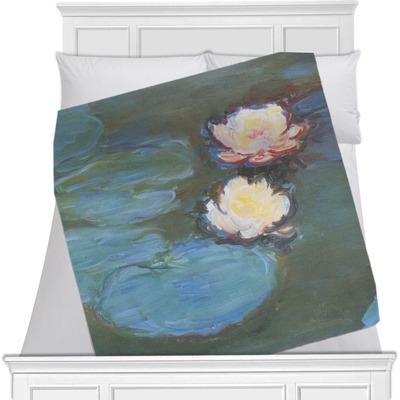 Water Lilies #2 Minky Blanket - Queen / King - 90"x90" - Single Sided
