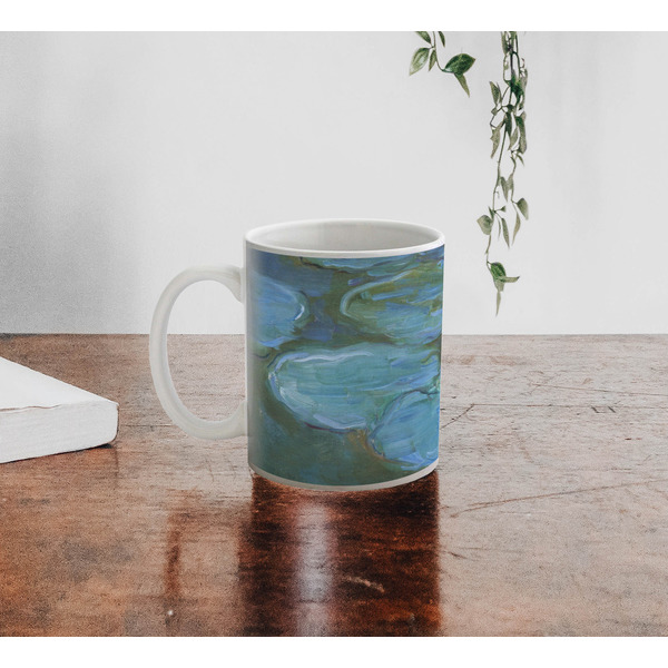 Water Lilies #2 Personalized Coffee Mug - Lifestyle