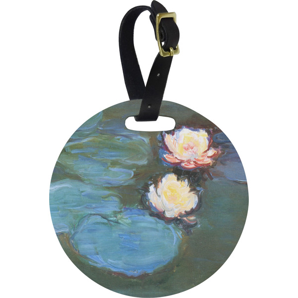 Custom Water Lilies #2 Plastic Luggage Tag - Round