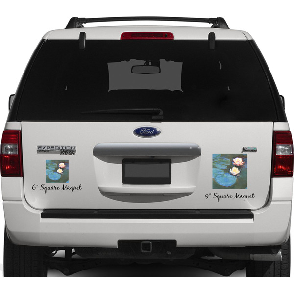 Water Lilies #2 Personalized Square Car Magnets on Ford Explorer