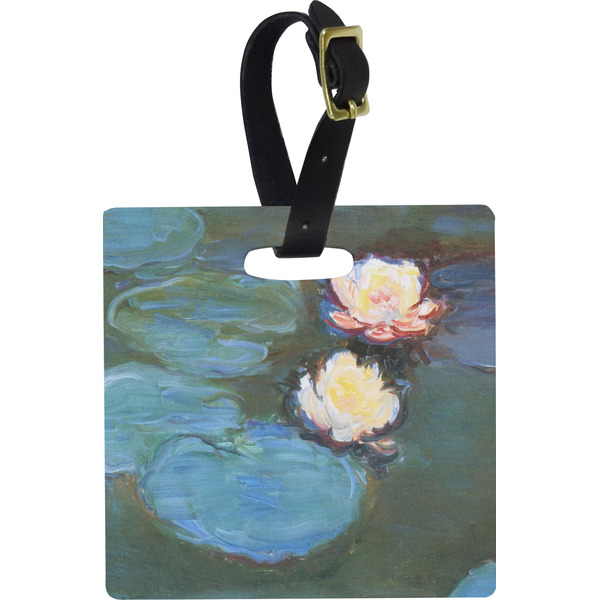 Custom Water Lilies #2 Plastic Luggage Tag - Square