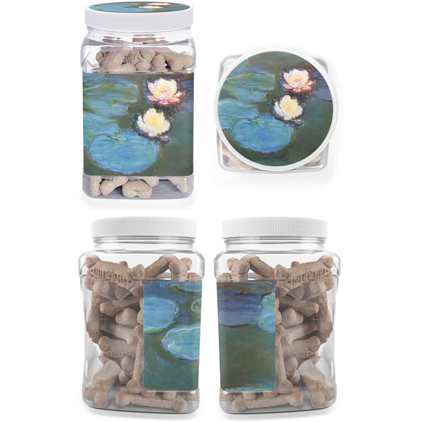 Water Lilies #2 Pet Treat Jar - Multiple Angles