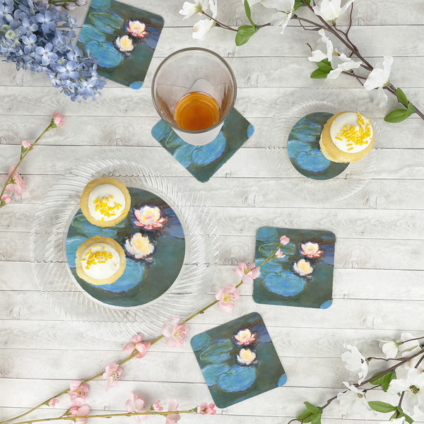 Water Lilies #2 Plastic Party Appetizer & Dessert Plates - In Context